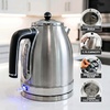 OVENTE 1.7L Electric Kettle, 1500W Fast Boiling Water Heater for Coffee or Tea with Stainless Steel BPA-Free and Cordless Body, Auto Shut-Off, Boil-Dry Protection and Removable Filter, White KS777W(Silver Matte)