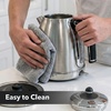 OVENTE 1.7L Electric Kettle, 1500W Fast Boiling Water Heater for Coffee or Tea with Stainless Steel BPA-Free and Cordless Body, Auto Shut-Off, Boil-Dry Protection and Removable Filter, White KS777W(Silver Matte)