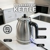 OVENTE 1.7L Electric Kettle, 1500W Fast Boiling Water Heater for Coffee or Tea with Stainless Steel BPA-Free and Cordless Body, Auto Shut-Off, Boil-Dry Protection and Removable Filter, White KS777W(Silver Matte)