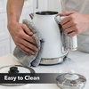 OVENTE 1.7L Electric Kettle, 1500W Fast Boiling Water Heater for Coffee or Tea with Stainless Steel BPA-Free and Cordless Body, Auto Shut-Off, Boil-Dry Protection and Removable Filter, White KS777W(White)