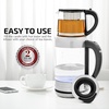 OVENTE 1.7L Electric Kettle and Tea Maker Pot Combo, 1500W BPA Free Water Boiler Heater with Easy to Fill Lid, 27oz Borosilicate Glass Teapot, Removable Stainless Steel Infuser, Silver KG612S + FGK27B