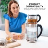 OVENTE 1.7L Electric Kettle and Tea Maker Pot Combo, 1500W BPA Free Water Boiler Heater with Easy to Fill Lid, 27oz Borosilicate Glass Teapot, Removable Stainless Steel Infuser, Silver KG612S + FGK27B
