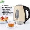 OVENTE Electric Kettle, 1.7L Stainless Steel Water Heater and Boiler for Coffee or Tea with BPA Free & Cordless Body, Auto Shut-Off, Boil-Dry Protection, LED Light and Removable Filter, Red KS96R(Beige KS96)