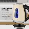 OVENTE Electric Kettle, 1.7L Stainless Steel Water Heater and Boiler for Coffee or Tea with BPA Free & Cordless Body, Auto Shut-Off, Boil-Dry Protection, LED Light and Removable Filter, Red KS96R(Beige KS96)