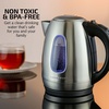 OVENTE Electric Kettle, 1.7L Stainless Steel Water Heater and Boiler for Coffee or Tea with BPA Free & Cordless Body, Auto Shut-Off, Boil-Dry Protection, LED Light and Removable Filter, Silver KS96S(1.8 Quarts)