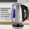 OVENTE Electric Kettle, 1.7L Stainless Steel Water Heater and Boiler for Coffee or Tea with BPA Free & Cordless Body, Auto Shut-Off, Boil-Dry Protection, LED Light and Removable Filter, Silver KS96S(1.8 Quarts)