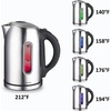 Ovente Electric Stainless Steel Hot Water Kettle 1.7 Liter with 5 Temperature Control & Concealed Heating Element, BPA-Free 1100 Watt Tea Maker with Auto Shut-Off and Keep Warm Setting, Silver KS88S