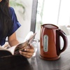 Ovente Electric Stainless Steel Hot Water Kettle 1.7 Liter with 5 Temperature Control & Concealed Heating Element, BPA-Free 1100 Watt Tea Maker with Auto Shut-Off and Keep Warm Setting, Brown KS89BR(Brown)