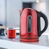 Ovente Electric Stainless Steel Hot Water Kettle 1.7 Liter with 5 Temperature Control & Concealed Heating Element, BPA-Free 1100 Watt Tea Maker with Auto Shut-Off and Keep Warm Setting, Red KS89R