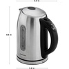 Ovente Electric Stainless Steel Hot Water Kettle 1.7 Liter with 5 Temperature Control & Concealed Heating Element, BPA-Free 1100 Watt Tea Maker with Auto Shut-Off and Keep Warm Setting, Silver KS88S