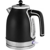 OVENTE 1.7L Electric Kettle, 1500W Fast Boiling Water Heater for Coffee or Tea with Stainless Steel BPA-Free and Cordless Body, Auto Shut-Off, Boil-Dry Protection and Removable Filter, White KS777W(Black)