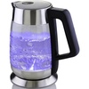 Ovente Electric Hot Water Glass Kettle 1.8 Liter with 5 Heat Settings and LED Lights, 1100 Watts, Fast Heating and Keep Warm Function, Perfect for Coffee, Tea, or Boiling Water, Silver KG660S