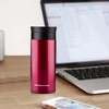 Ovente Stainless Steel Vacuum Insulated Coffee Water Mug, 12 oz Portable Double Wall Handheld Tumbler with Tea Infuser, BPA-Free Spill Proof Travel Friendly for Hot Cold Beverage, Red MSA12R