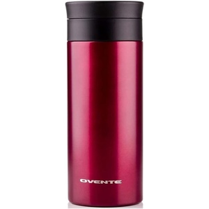 Ovente Stainless Steel Vacuum Insulated Coffee Water Mug, 12 oz Portable Double Wall Handheld Tumbler with Tea Infuser, BPA-Free Spill Proof Travel Friendly for Hot Cold Beverage, Red MSA12R